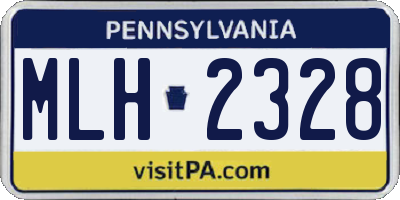 PA license plate MLH2328