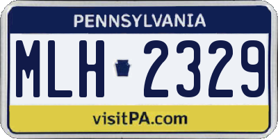 PA license plate MLH2329