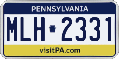 PA license plate MLH2331