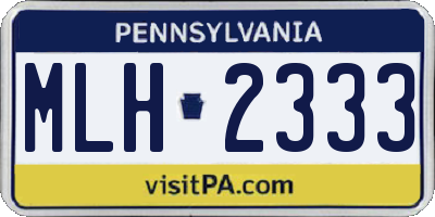 PA license plate MLH2333