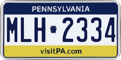 PA license plate MLH2334
