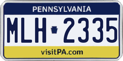 PA license plate MLH2335