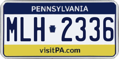PA license plate MLH2336