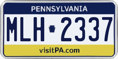 PA license plate MLH2337