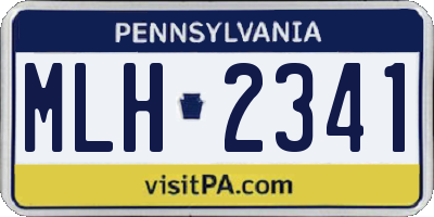 PA license plate MLH2341