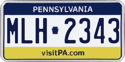 PA license plate MLH2343