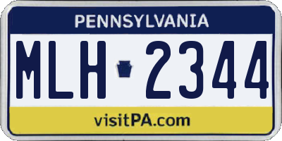 PA license plate MLH2344