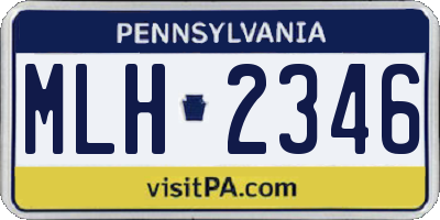PA license plate MLH2346
