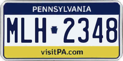PA license plate MLH2348