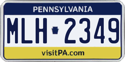 PA license plate MLH2349
