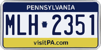 PA license plate MLH2351