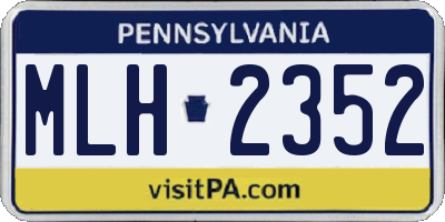 PA license plate MLH2352