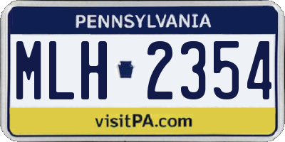 PA license plate MLH2354