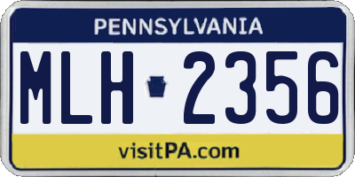 PA license plate MLH2356