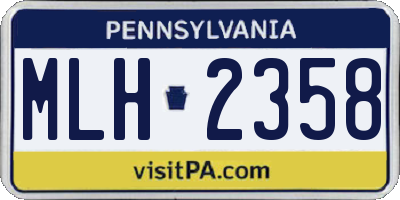 PA license plate MLH2358