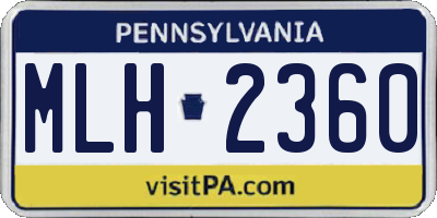 PA license plate MLH2360