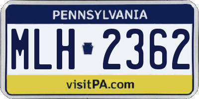 PA license plate MLH2362