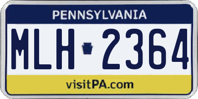 PA license plate MLH2364