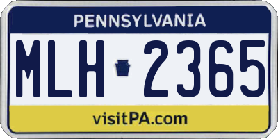 PA license plate MLH2365