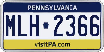PA license plate MLH2366