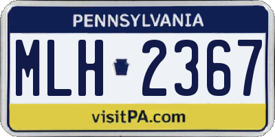 PA license plate MLH2367