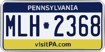 PA license plate MLH2368