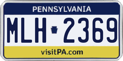 PA license plate MLH2369