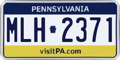 PA license plate MLH2371