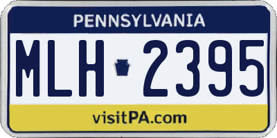 PA license plate MLH2395