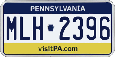 PA license plate MLH2396