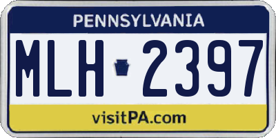 PA license plate MLH2397