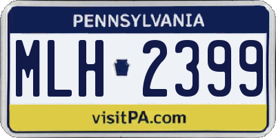 PA license plate MLH2399