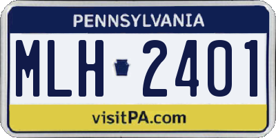 PA license plate MLH2401
