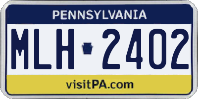 PA license plate MLH2402