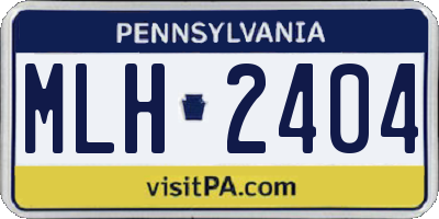 PA license plate MLH2404