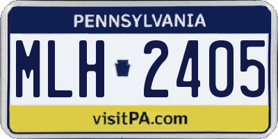PA license plate MLH2405