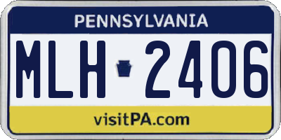 PA license plate MLH2406