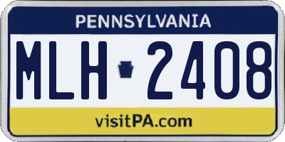 PA license plate MLH2408