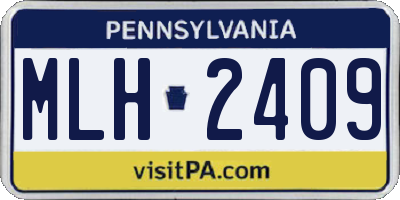 PA license plate MLH2409