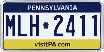 PA license plate MLH2411