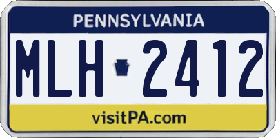 PA license plate MLH2412
