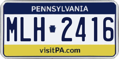 PA license plate MLH2416