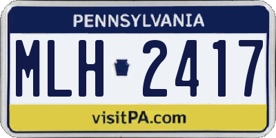 PA license plate MLH2417