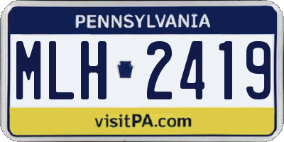 PA license plate MLH2419
