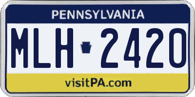 PA license plate MLH2420