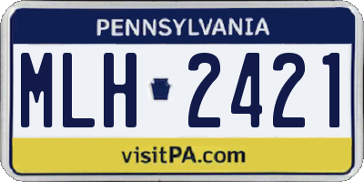 PA license plate MLH2421