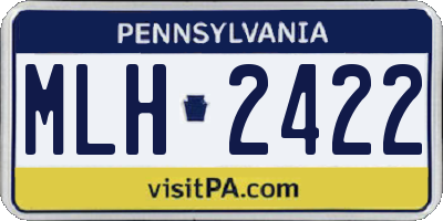 PA license plate MLH2422
