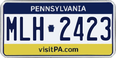 PA license plate MLH2423