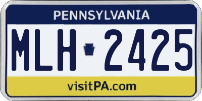 PA license plate MLH2425