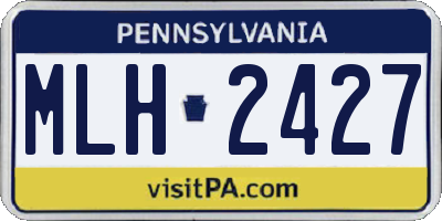 PA license plate MLH2427